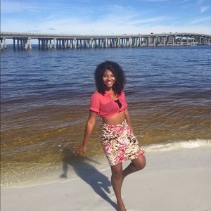 Printed pencil skirt